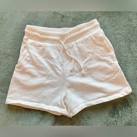 Zara Pants - White Drawstring High-Waist  Shorts from Zara